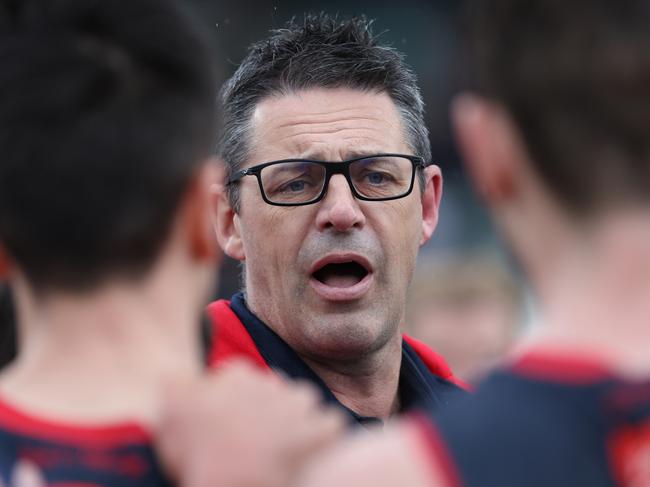 Redlegs head coach Jade Rawlings during the Round 16 SANFL match between Norwood and South Adelaide at Norwood Oval in Adelaide, Saturday, August 12, 2023. (SANFL Image/David Mariuz)