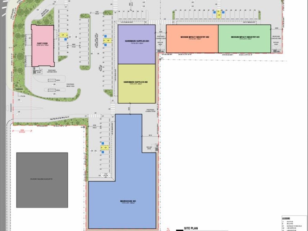 The food and drink outlet is a single storey drive-through restaurant with a gross floor area of 275m2.