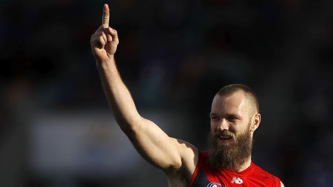 Max Gawn shapes as Melbourne’s next captain. Picture: Dylan Burns/AFL Photos via Getty Images.