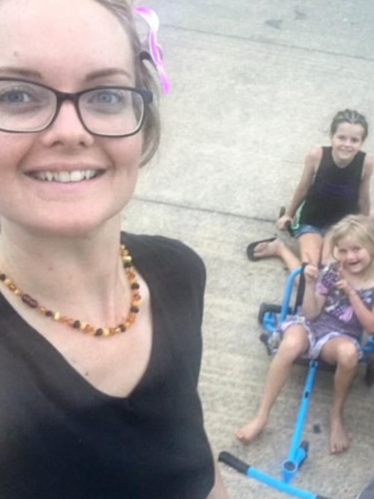 Karleigh Fox with her god children, Freya and Mieka. Picture: Supplied