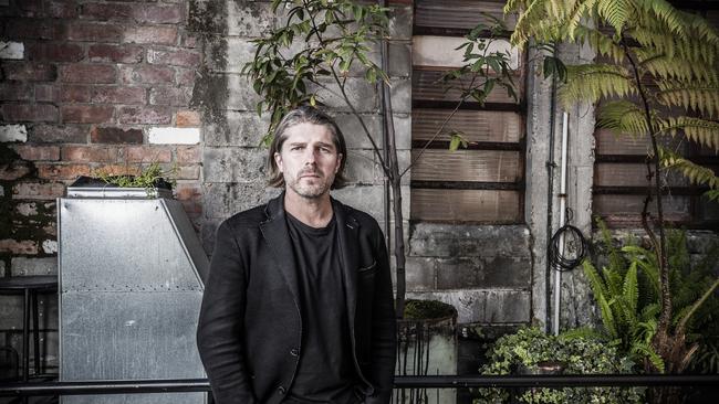 Dark Mofo Creative Director Leigh Carmichael at the hanging garden after the announcement that Dark Mofo 2020 would be cancelled due to coronavirus COVID-19. Picture: RICHARD JUPE