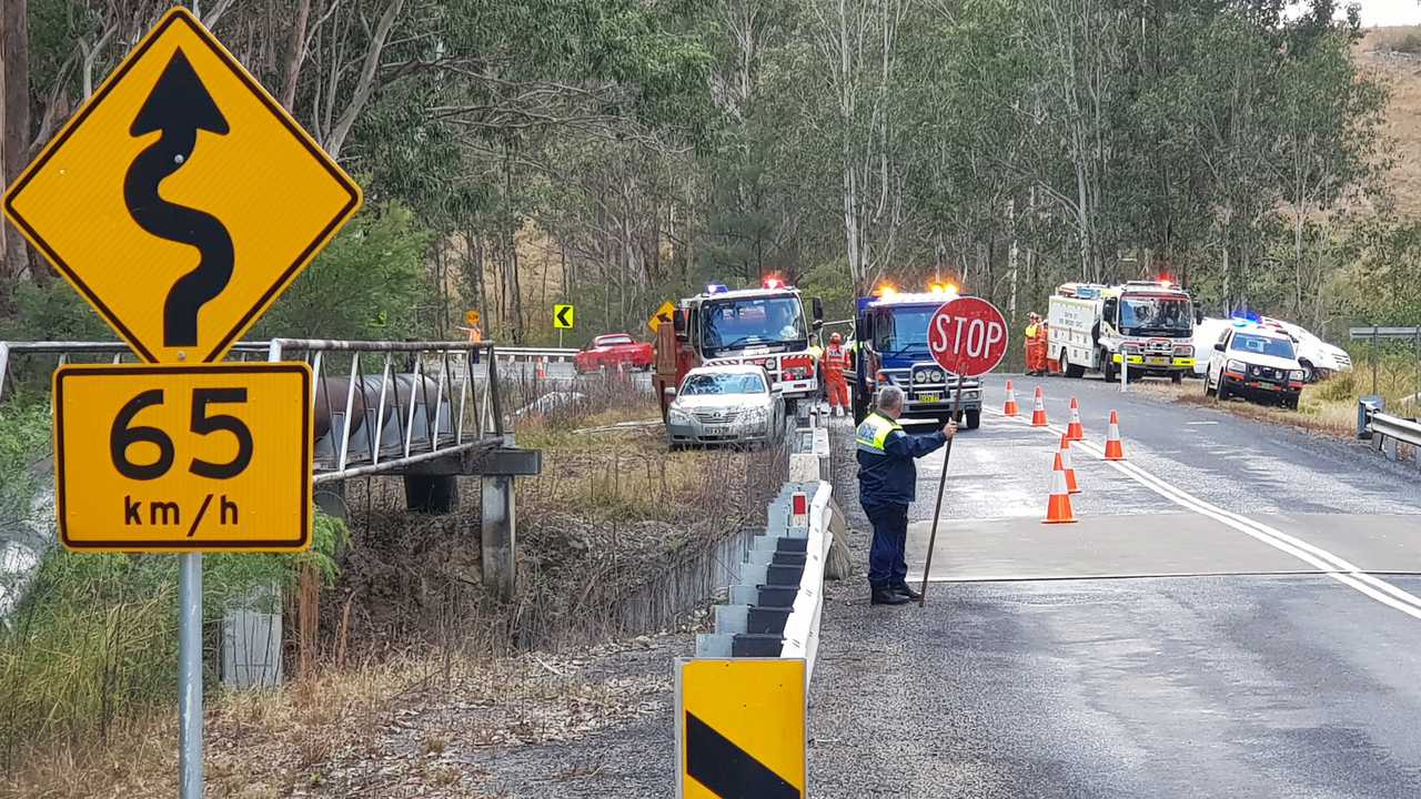 A 17-year-old girl died and another woman was taken to Grafton Base Hospital after being trapped following a three car crash on the Armidale Road about 40km south west of Grafton at about 8.30am on Saturday, 15th June, 2019. Picture: Frank Redward