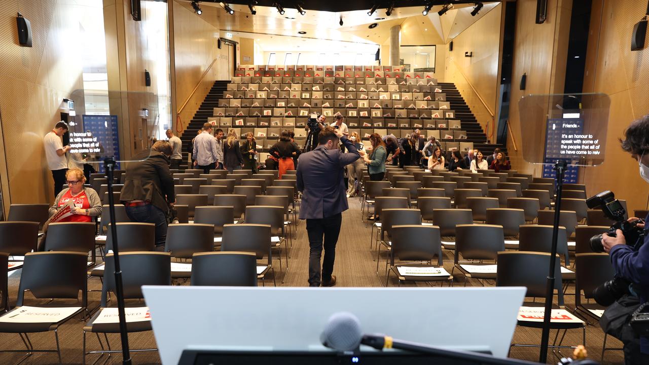 Labor leader Anthony Albanese will deliver a speech at the Australian Nursing and Midwifery Federation in Melbourne, Victoria on day 3 of the federal election. Picture: Toby Zerna