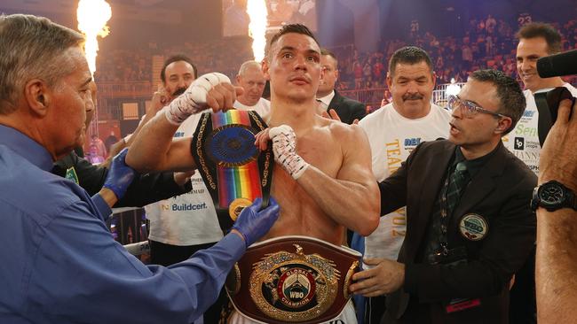 Tim Tszyu retains his perfect record. Picture: Mark Evans/Getty