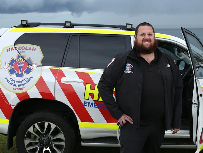 06/06/2024. Rabbi Mendy Litzman, founder and President of Hatzolah in Sydney. Hatzolah started responding to emergencies in 2006. He is a recipient on The King's Birthday 2024 Honours List this year. Photographed with one of their emergency response vehicles in Vaucluse, in Sydney's Eastern suburbs. Britta Campion / The Australian