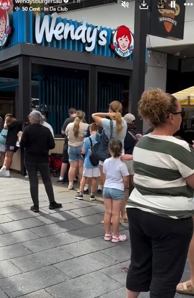 There were huge lines outside of Wendy's. Picture: Instagram