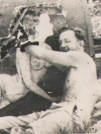 Michael Ryan being cheeky in New Guinea while in the Air Force. This photograph was shared by Rosalyn Tuzzolino.