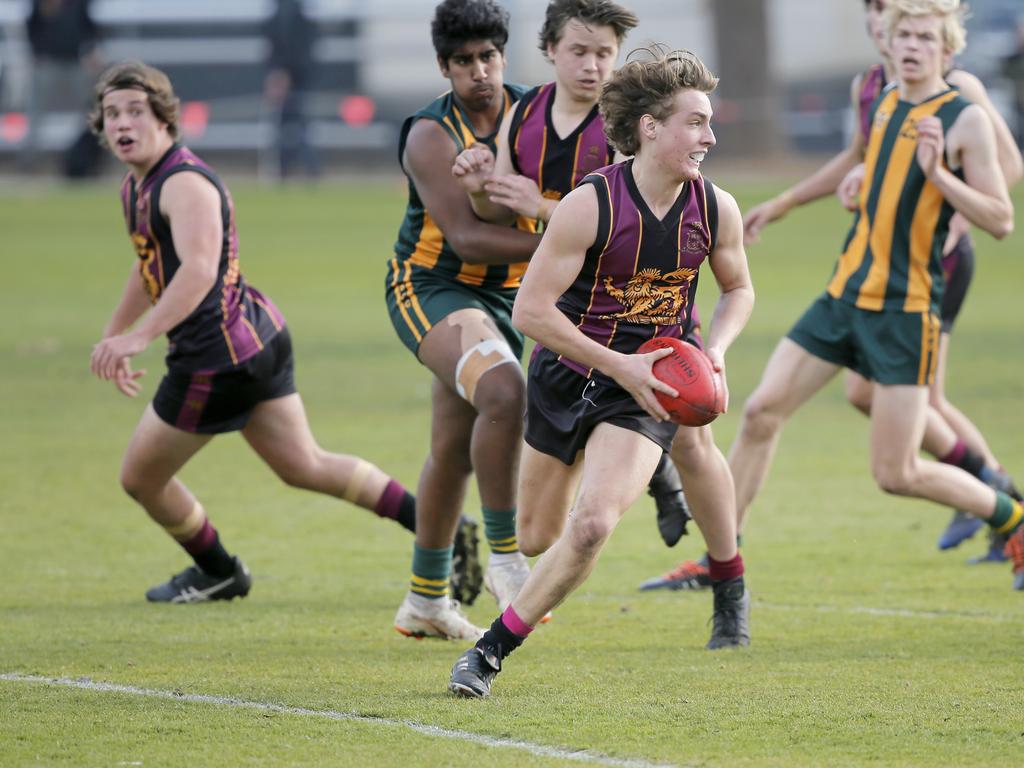 Hutchins 2nd XVIII versus St Patricks in the Sports Association of Independent Schools Australian Rules grand final. Picture. PATRICK GEE