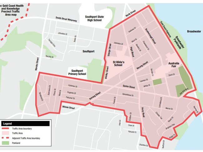 New two hour parking at the Southport Traffic Area.