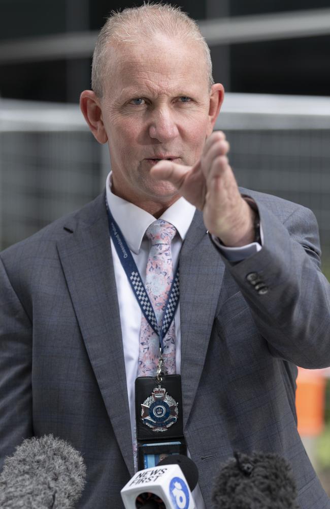 Queensland Police Union president Ian Leavers addresses the media after the Commission of Inquiry into Queensland Police Service responses to domestic violence on Friday. Picture: Matthew Poon