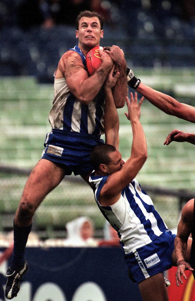 Wayne Carey in full flight. Picture: Jack Atley