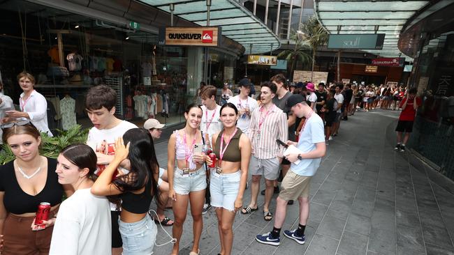 Schoolies at Surfers Paradise on The Gold Coast. Photograph: Jason O'Brien / Sunday Mail