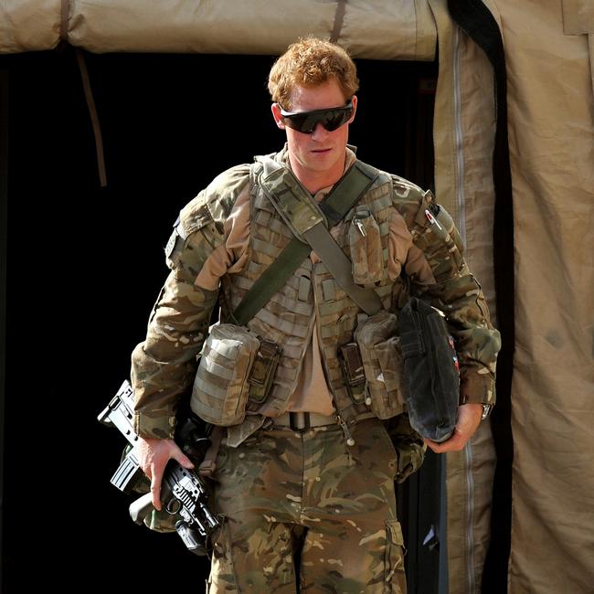 Prince Harry at Camp Bastion in Afghanistan's Helmand Province. Picture: AFP PHOTO / POOL / JOHN STILLWELL