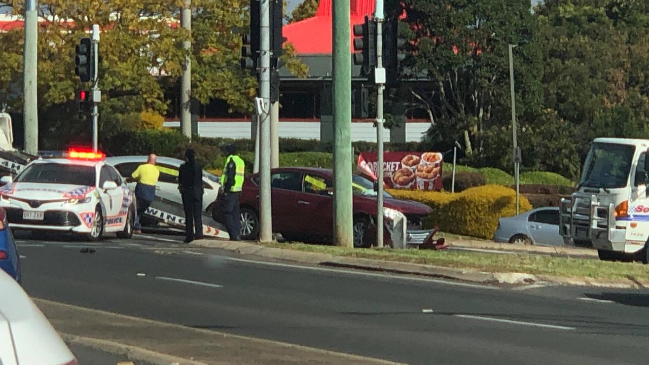 STAY SAFE: Police have arrived on the scene of a crash in Toowoomba.