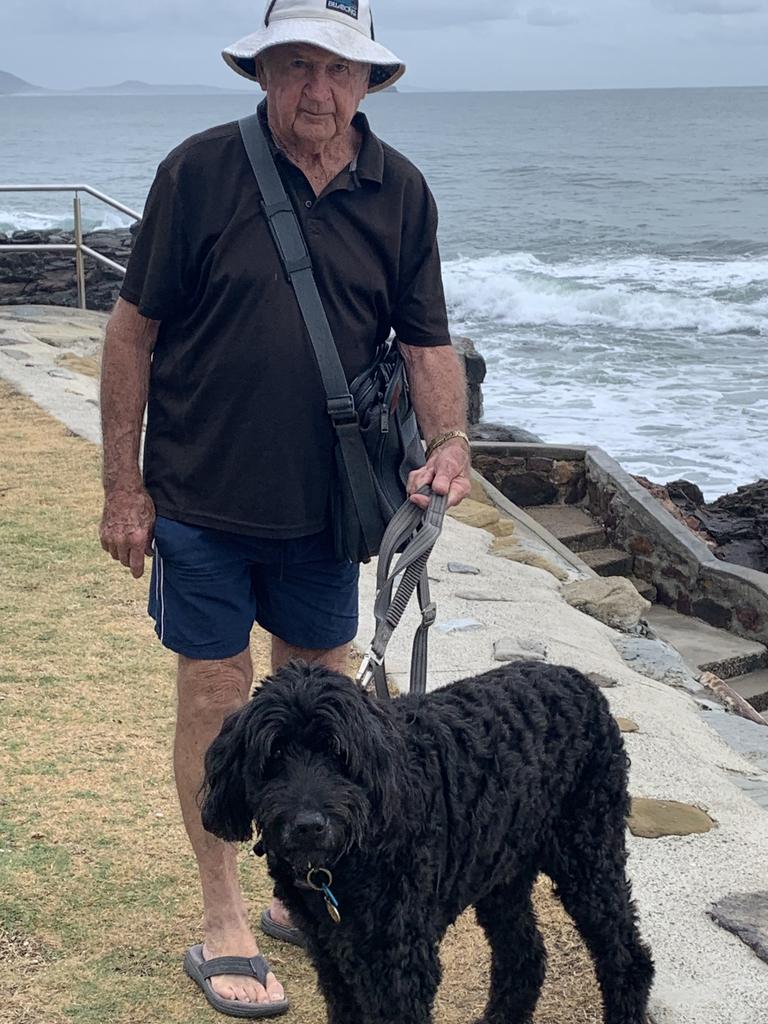 Brian Charles Abbey pictured with his dog and sidekick Archie. Picture: Supplied.