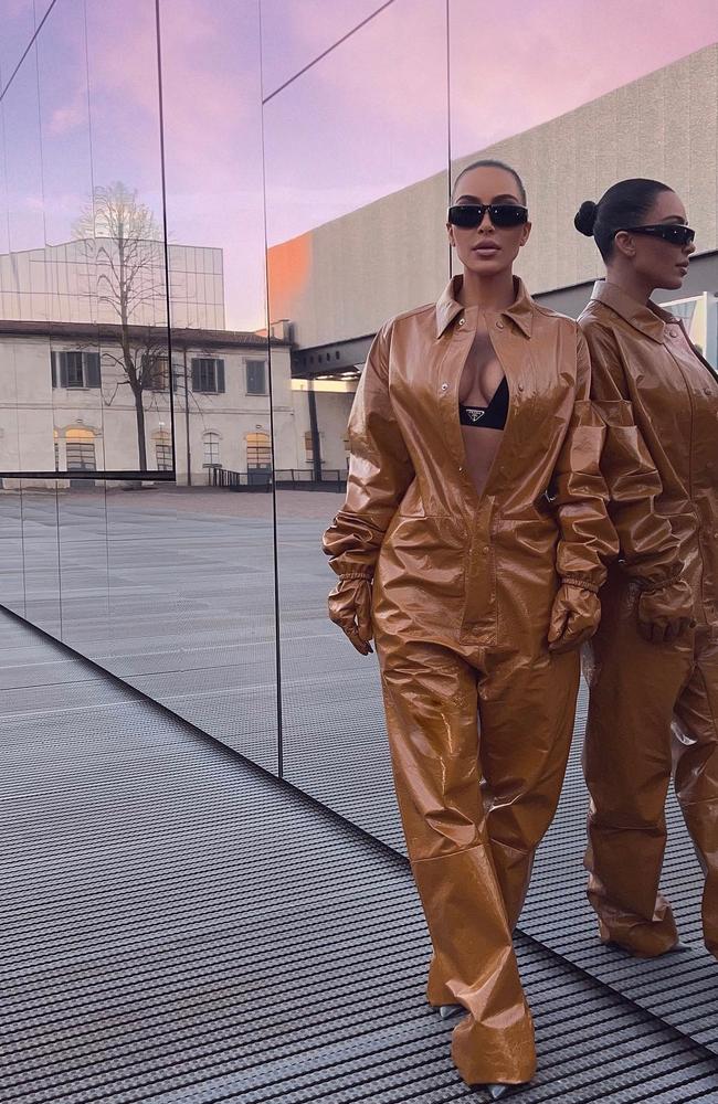 Kim's baggy Prada suit that Kanye said “made me so mad.”