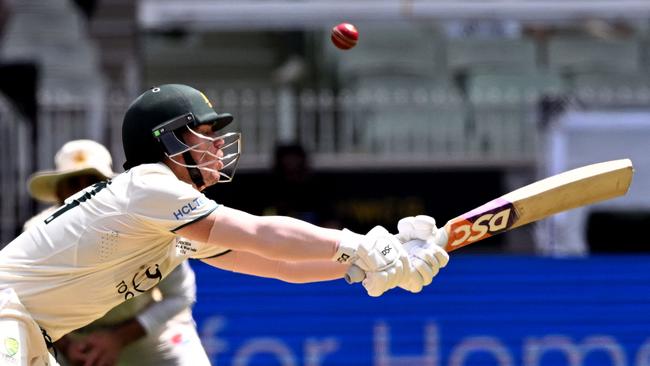 David Warner put on 90 runs for the first wicket with Usman Khawaja. Picture: William WEST / AFP