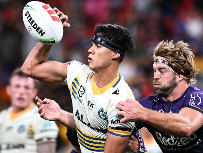 Blaize Talagi has been benched by the Eels. Picture: Bradley Kanaris/Getty Images