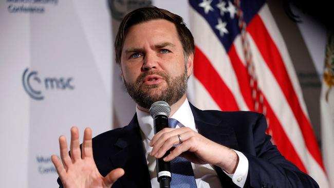 US Vice President JD Vance delivers remarks to the Munich Leaders Meeting in Washington, DC. Picture; Getty Images via AFP.