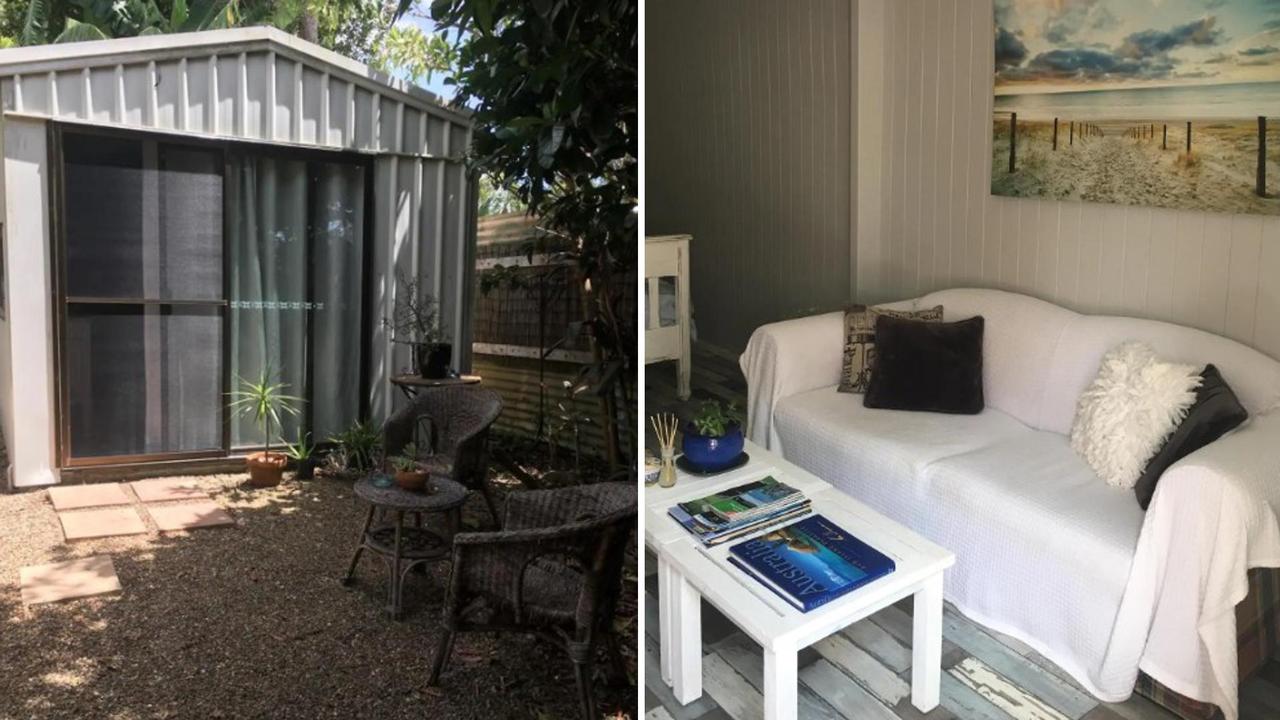 This renovated shed in Noosa has been transformed into a cosy one-bedroom unit. Picture: Airbnb