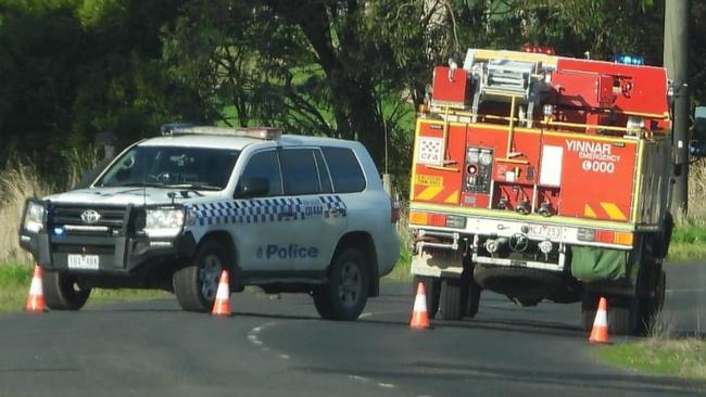 A motorcyclist had died after they lost control and was subsequently ejected from their bike on Jumbuk Rd in Yinnar on Monday afternoon. Picture: LVI&amp;CA