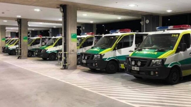 Ambulance ramping at the new Royal Adelaide Hospital late last year. Picture: Ambulance Employees Association Facebook page