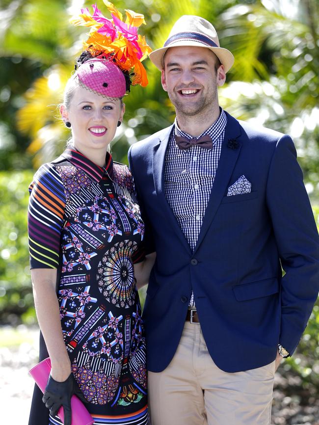 Myer Fashions on the Field winners Lauren Walker and Bart Barden.