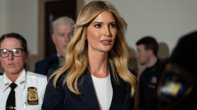 Ivanka Trump, daughter of former US President Donald Trump, at the New York State Supreme Court in New York City on November 8, 2023. The former president's daughter left the Trump Organization in 2017 to become a White House advisor and is not a codefendant in the case. Picture: Adam GRAY / AFP