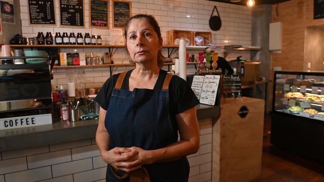 Helen Carpentieri, owner of Toast Cafe on Bank Street, says crime and anti-social behaviour on North Tce “is getting worse”. Picture: Keryn Stevens