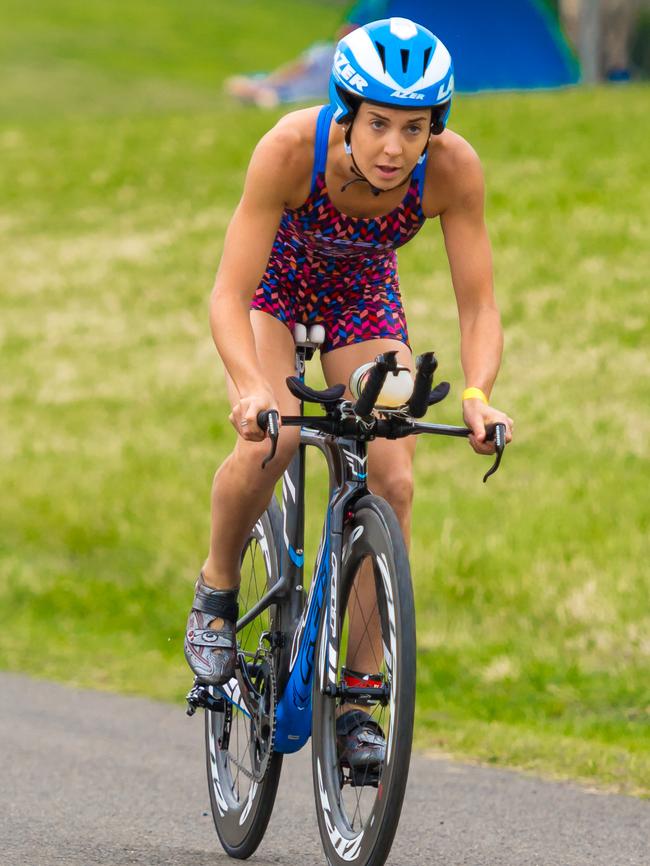 Female winner Ashleigh Gentle on the bike. (JGRimages)