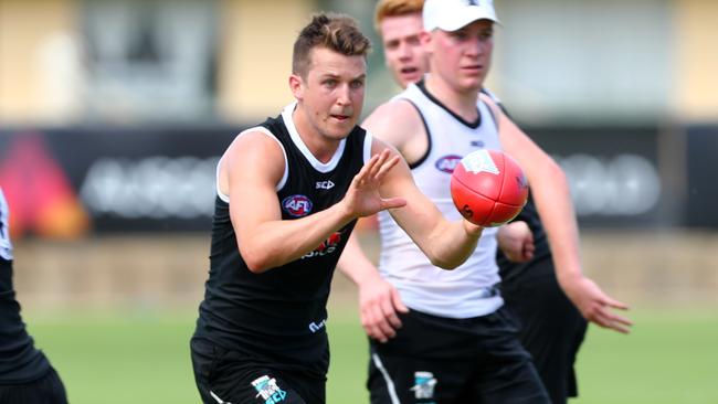 Port Adelaide recruit Jack Trengove at pre-season training. Picture: Tait Schmaal