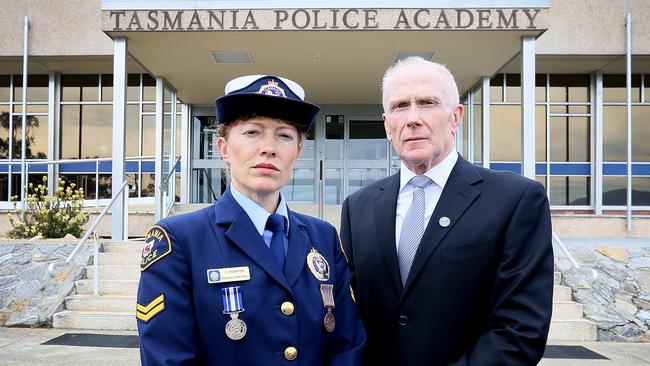 Senior Constable Christine Rushton, left, and retired Detective Inspector David Plumpton. Picture: SAM ROSEWARNE.