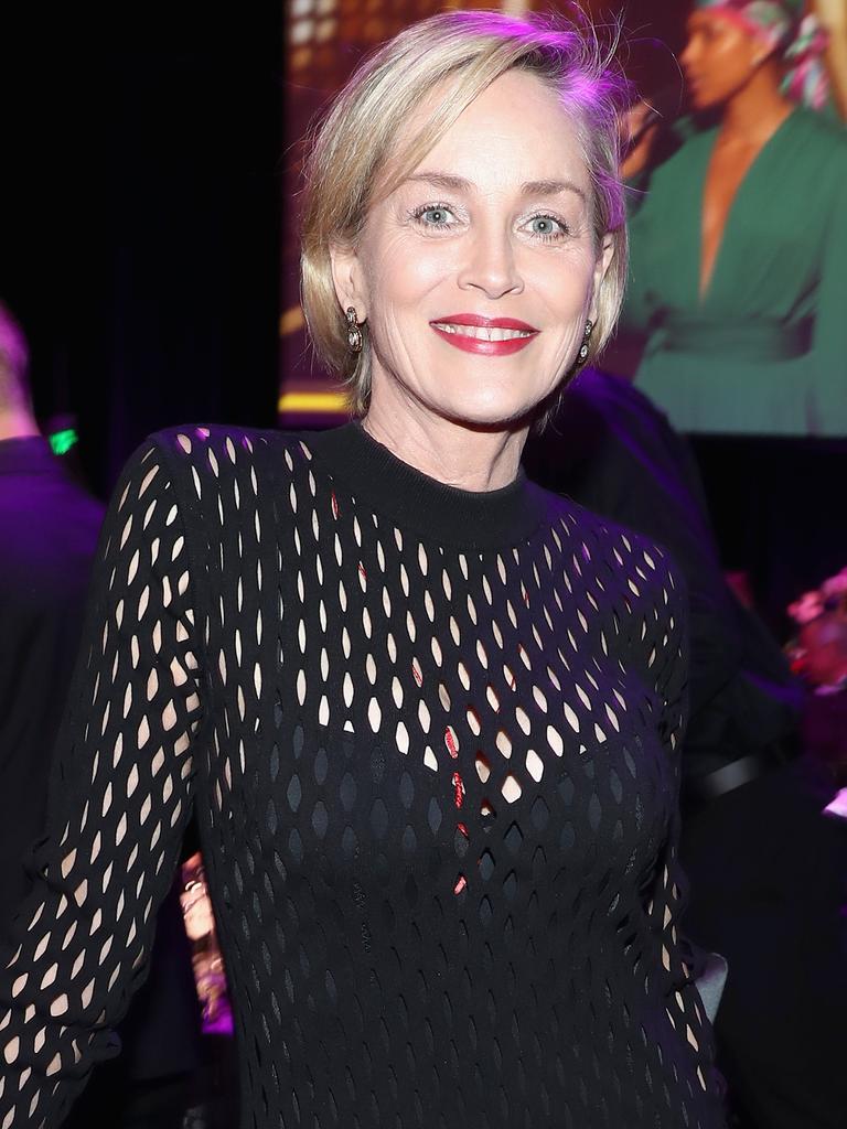 Sharon Stone was in fine form at Steven Tyler’s party. Picture: Getty Images for Janie's Fund