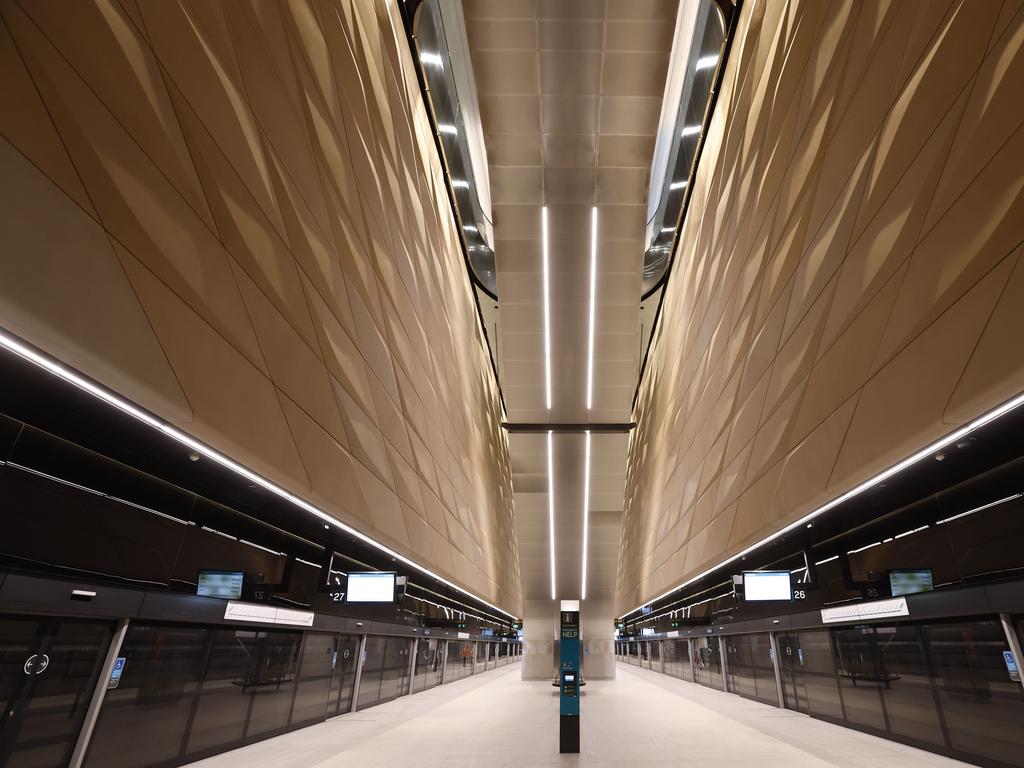 The Sydney Metro platform at Central Station. Picture: Richard Dobson