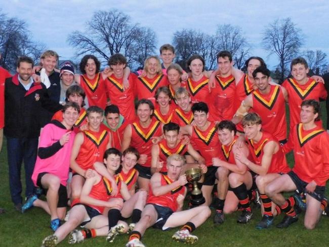 Ballarat Clarendon College celebrate winning the BAS title earlier this year. Picture: Ballarat Clarendon College.