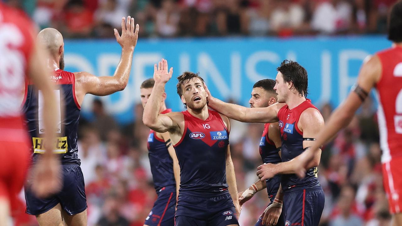 Viney has two goals to three-quarter time. (Photo by Matt King/AFL Photos/Getty Images)