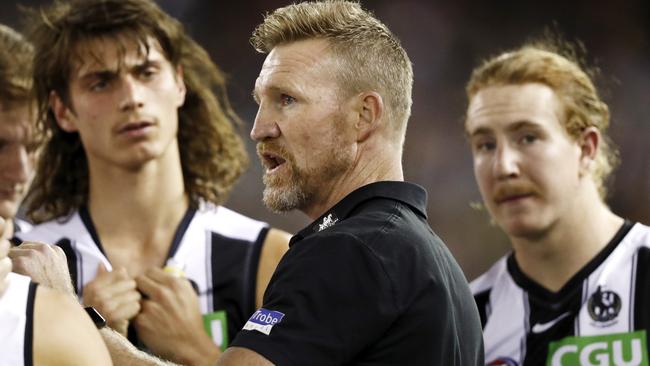 Nathan Buckley and the Pies have been given a “brutal reality check”. Picture: AFL Photos/Getty Images