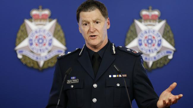 Chief Commissioner Shane Patton speaks to the media. Picture: Darrian Traynor/Getty Images