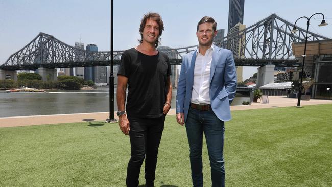 Howard Smith Wharves founder and director Adam Flaskas and chief executive Luke Fraser say the precinct will transform into the gateway between Brisbane and Moreton Bay as tourists flock to the River City. Picture: Annette Dew