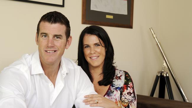 Ben Roberts Smith with his former wife Emma at their home in Queensland after he received the VC for bravery in 2010. Picture: Karin Calvert