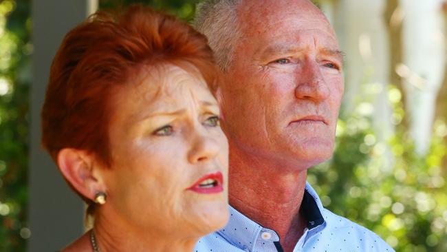 One Nation's disgraced Queensland leader Steve Dickson with Pauline Hanson. Picture: Liam Kidston.