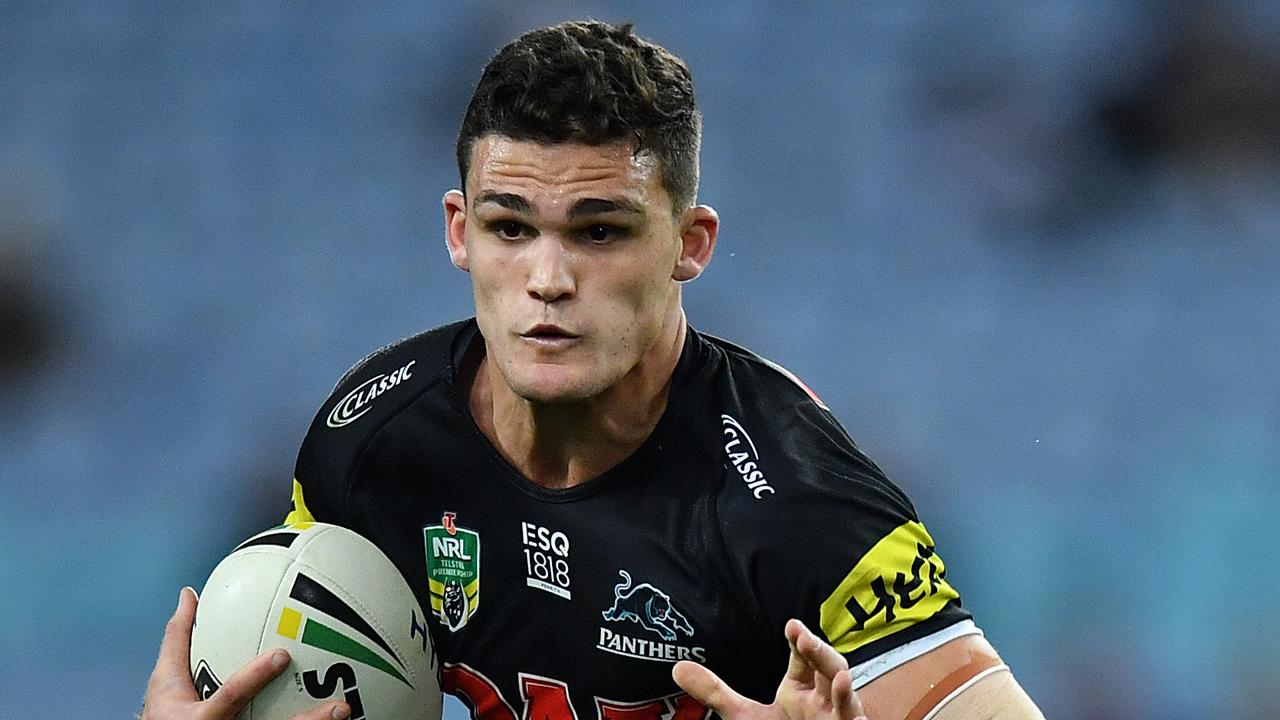 Nathan Cleary of the Panthers in action.