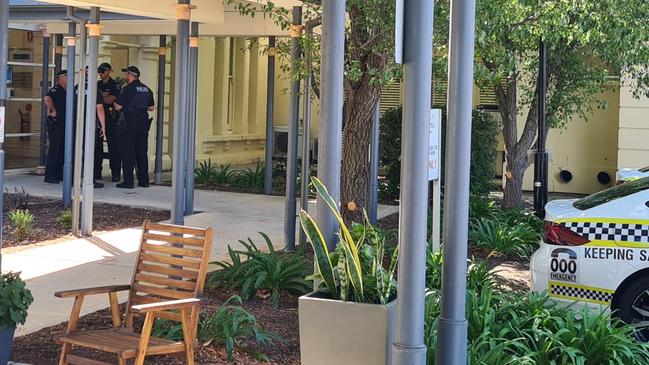 Police at the care home in the western suburbs, where the woman worked. Picture: Andrew Hough / The Advertiser