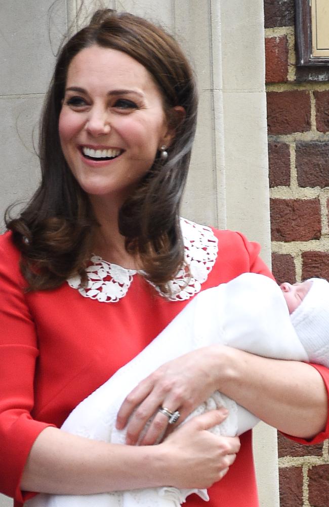 The Duchess Of Cambridge outside the Lindo Wing of St. Mary’s Hospital, London on Monday. Picture: Neil Warner/MEGA