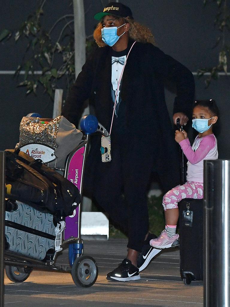 Serena Williams arrived in Adelaide with her daughter last Thursday night. Picture: Mark Brake/Getty Images