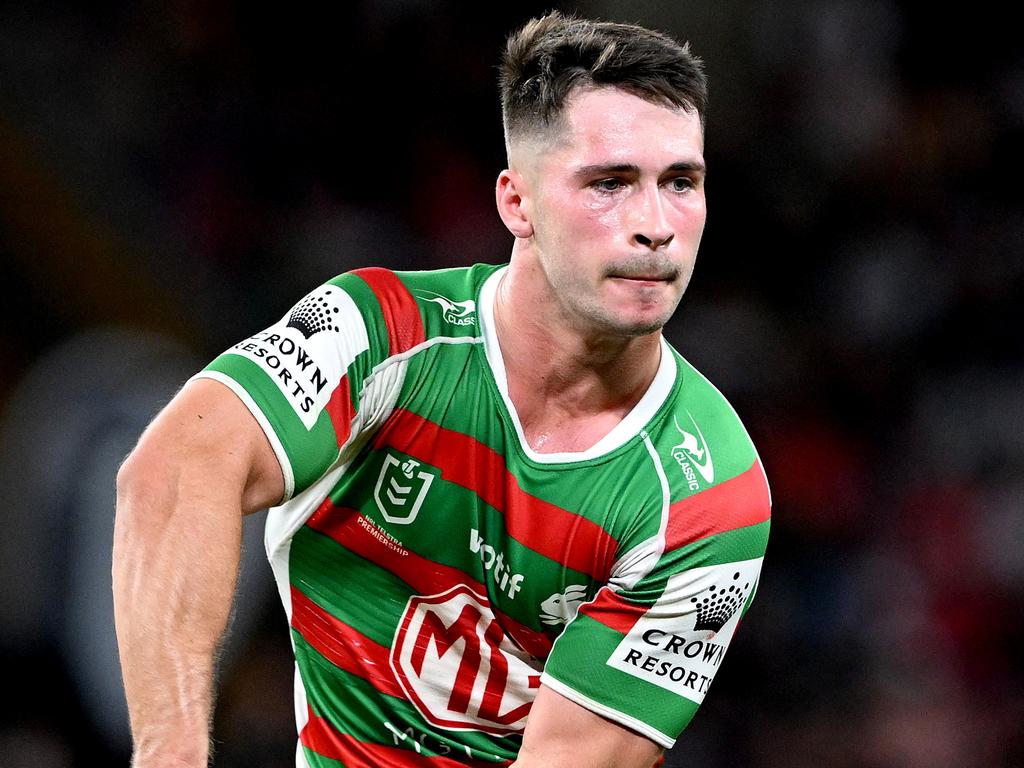 Lachlan Ilias played 53 NRL games for the Rabbitohs. Picture: Bradley Kanaris/Getty Images