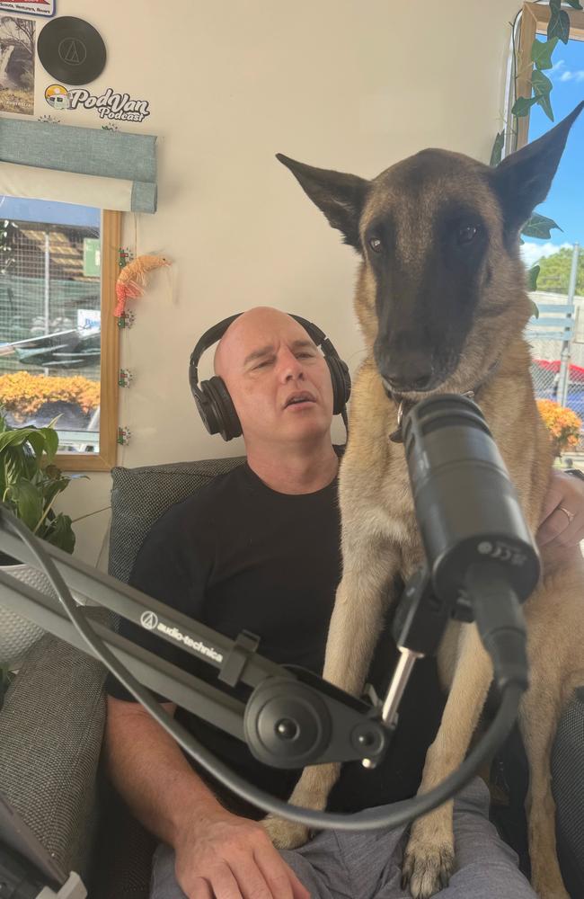 Townsville Veteran Garth Murray and his Assistance Dog Max have reached Sydney on their long walk around Australia for a good cause. Picture: Supplied