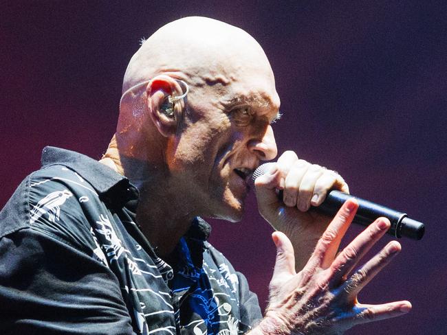 Peter Garrett and Midnight Oil perform live at The Big Pineapple Fields on the Sunshine Coast. Photo Lachie Millard