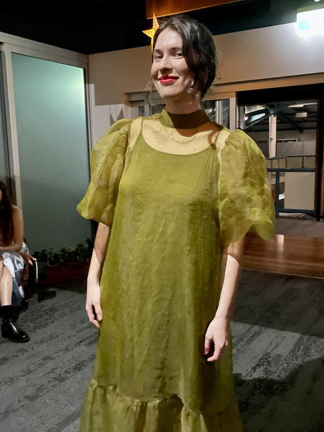 Heart of Gold festival manager Anika Crotty looking beautiful in her green gown.