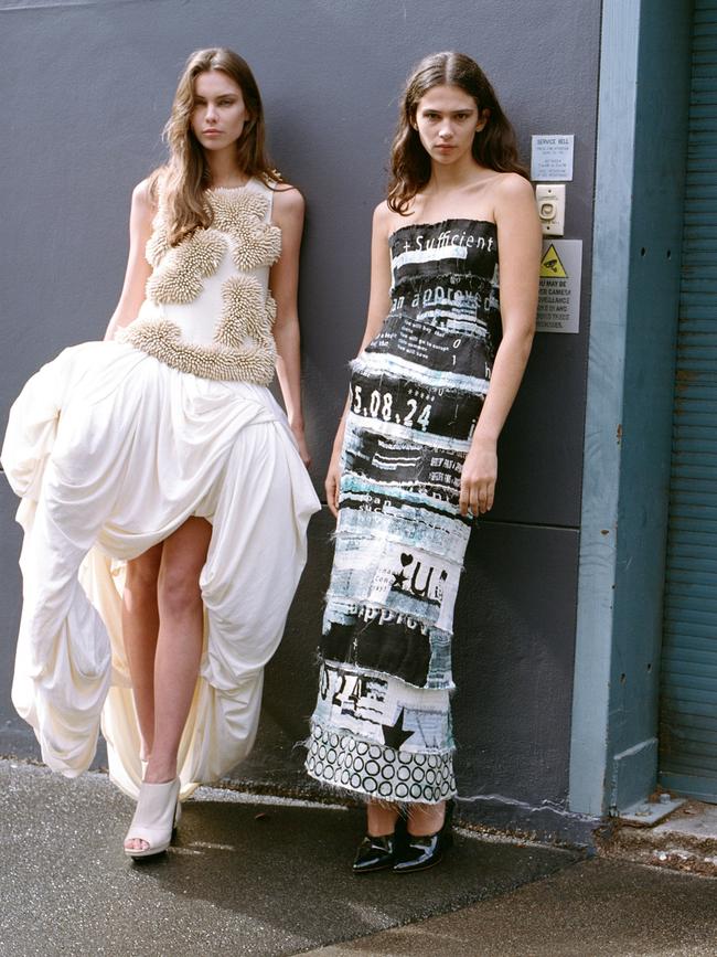 Frankie Scot and Milla Brajkovich prepare for fashion week. Picture: Rob Tennent/Vogue Australia